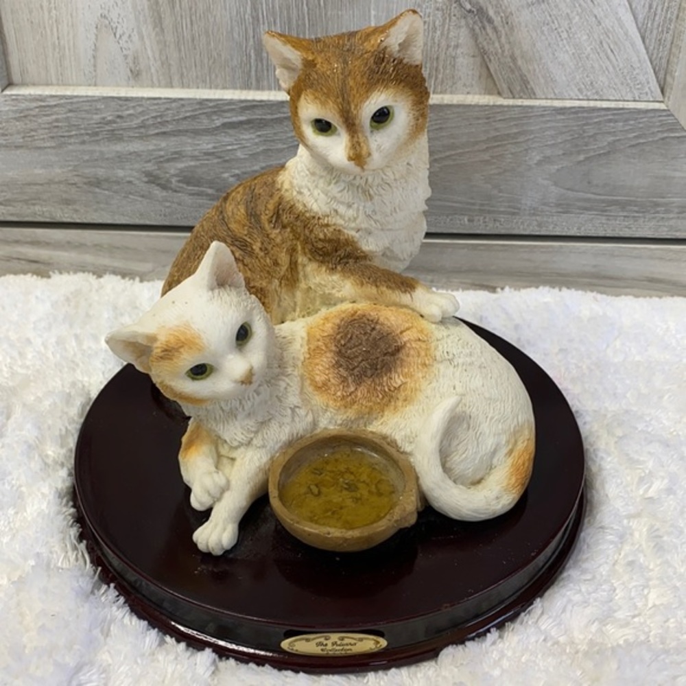 The JULIANNA Collection  Cat Sculpture Wood Base